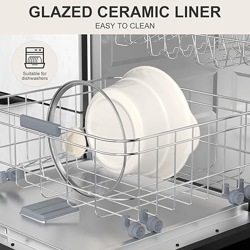 Miniatura 5 de MAGNIFIQUE - Olla de cocción lenta programable de 5 cuartos de galón con ajuste automático de calor, forro de cerámica esmaltada, electrodoméstico