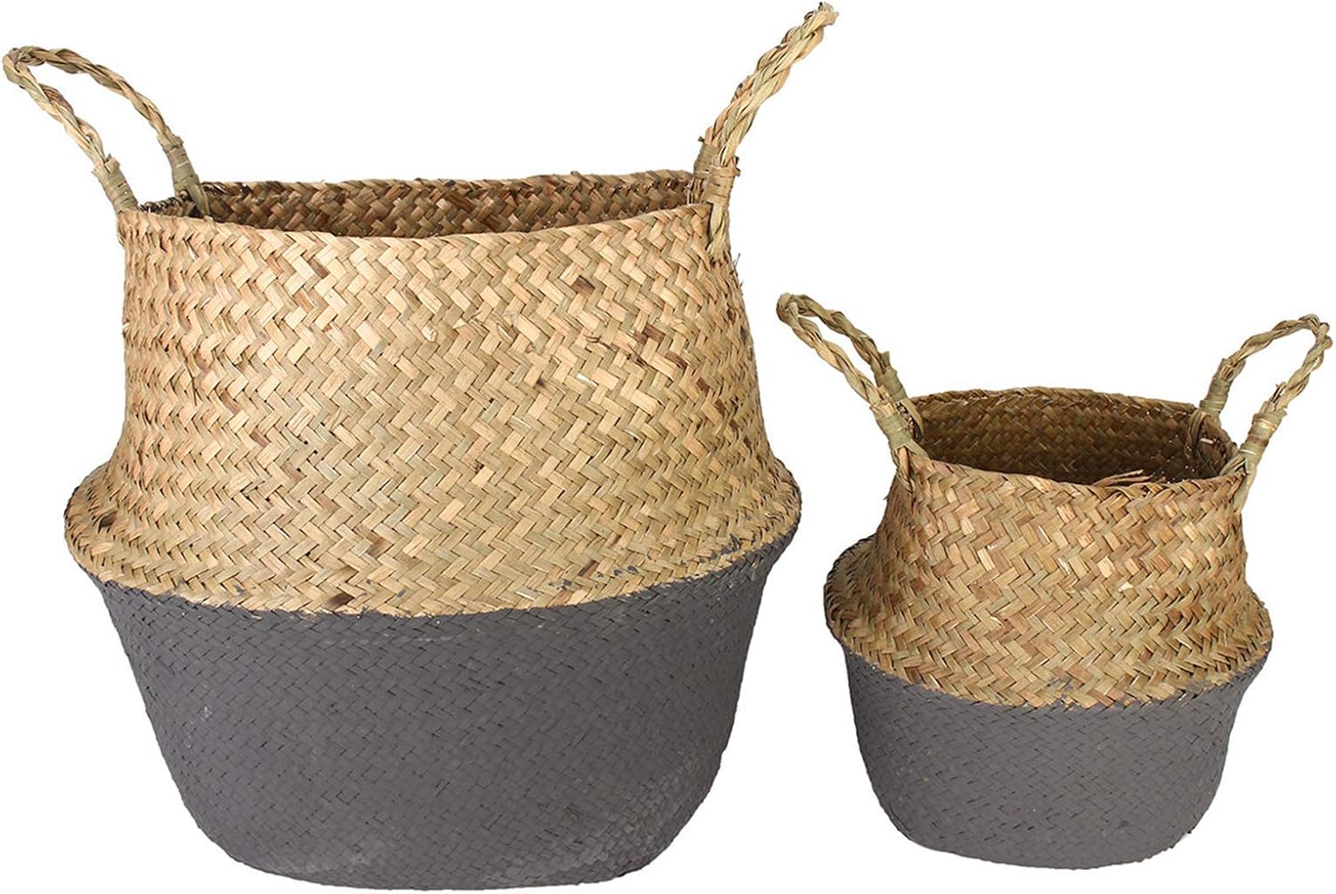 Plant Grow Bags Flower Basket Storage Holder Flower Pot Laundry Organizer Bag Garden Decor Garden Ventilated Plants Planting Bag (Color:Wood+Black Grey; Size:S) (Wood+Black Grey Small)
