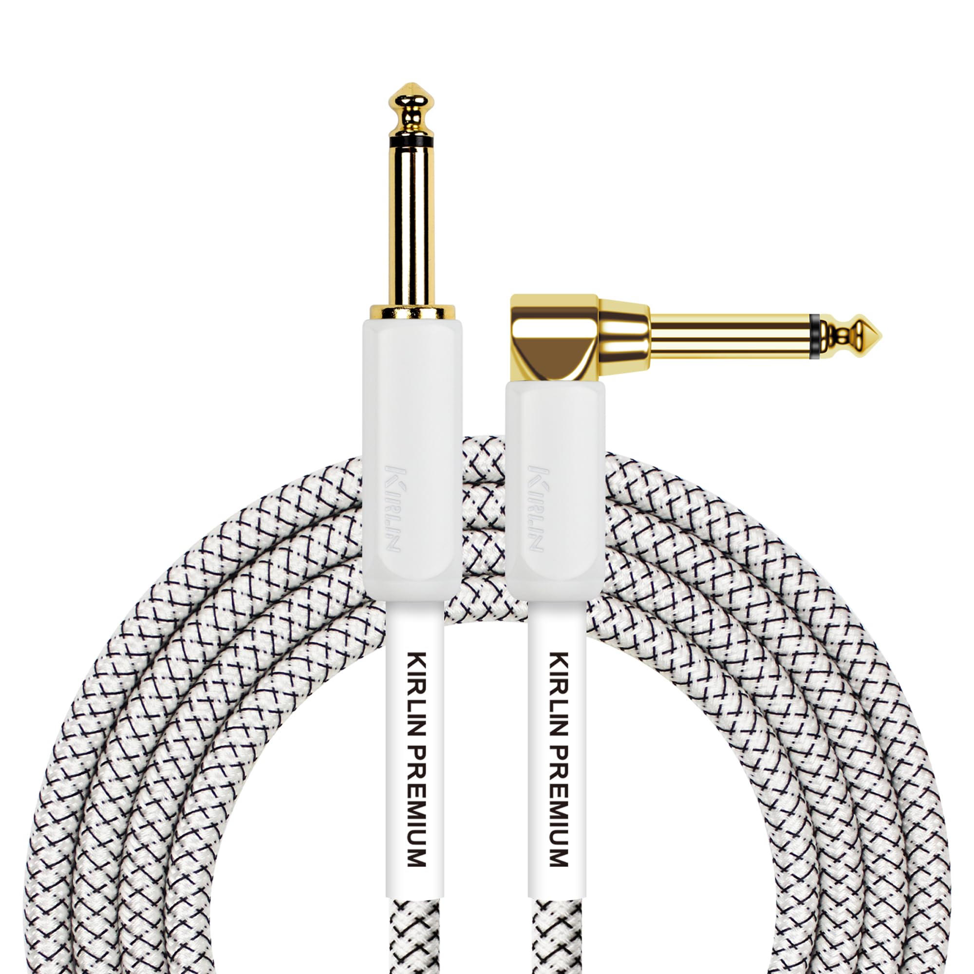Kirlin, CABLE Instrumentenkabel, 1/4 Zoll Mono-Stecker, weiß, 6,3 m (IWB-202WGL-20/WT)