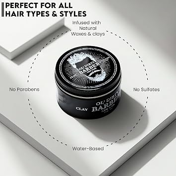 OL' DIRTY BARBER NYC Styling Highland Hair Clay For Men 4oz - Matte Clay Hair Product Men - Strong Hold,Water Based,Frizz Control, Long Lasting - Flake Free Finish - Made in USA
