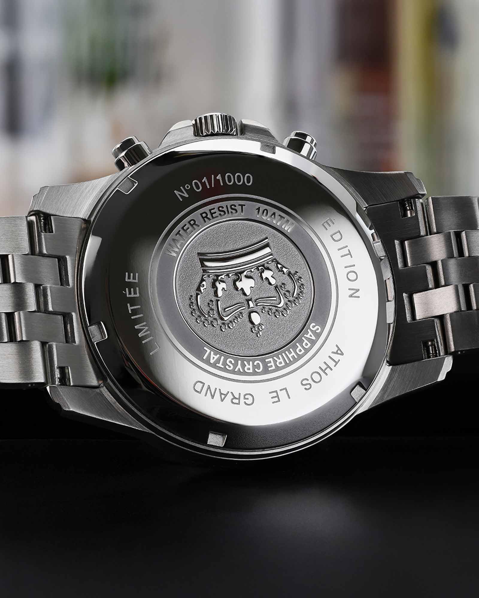 LOUIS XVI Athos le Grand 2.0 3520 - Ø 48 mm - Herren Uhr - Wasserdicht - Armband Silber - Zifferblatt Silber mit Diamanten - Kaliber Ronda Z60