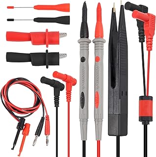 ACEIRMC Multimeter Automotive Test Leads Kit with Crocodile Clip, Silicone Testing Lead Kit, Testing Hook, Testing Probe Professional Kit, Testing Cable