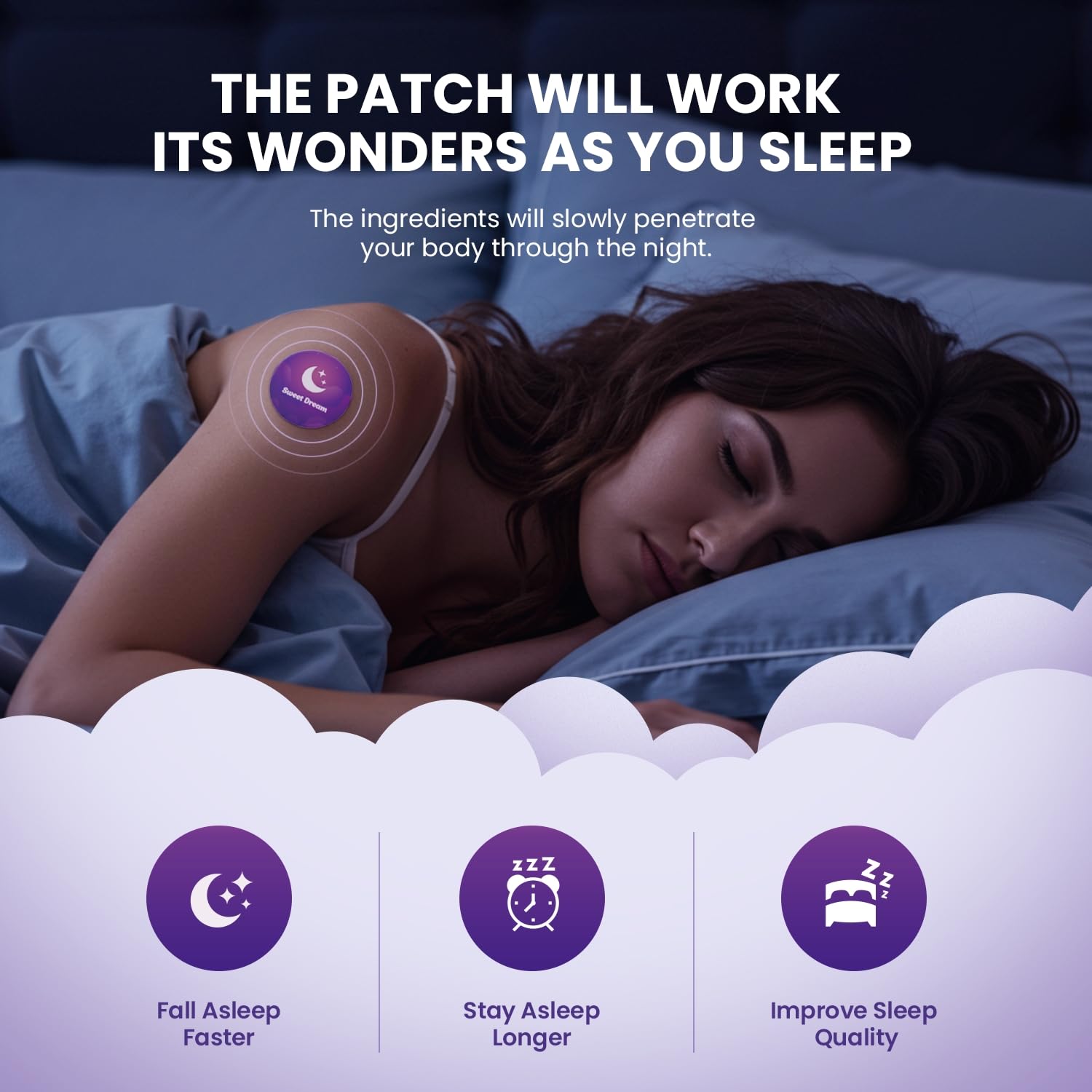 Sleep Patches for Adults Extra Strength: Easy-to-Apply Sleep Patch with Melatonin & Valerian 30 Patches (Purple) — Amazon image 4