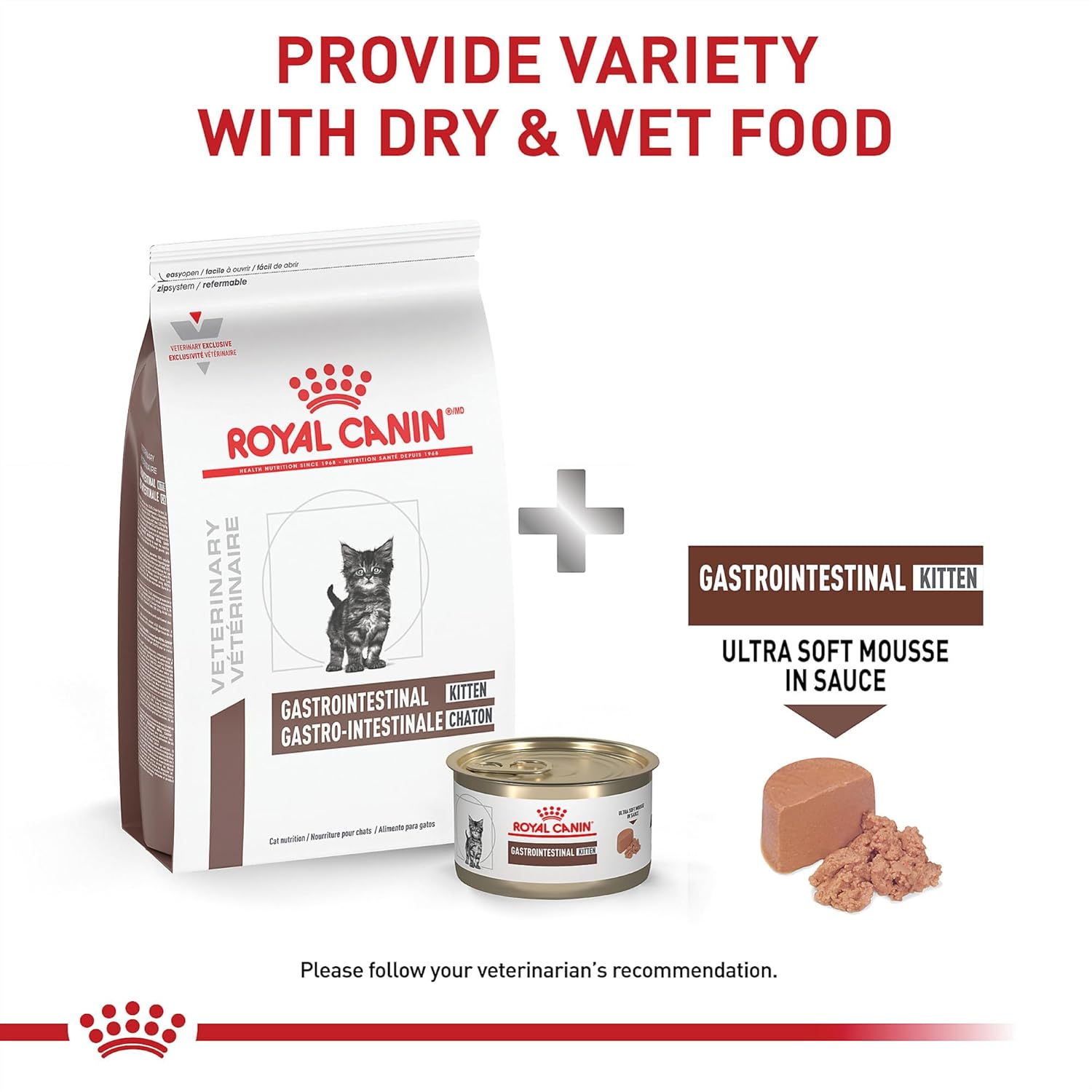 Royal Canin Veterinary Diet Feline Gastrointestinal Kitten Dry Cat Food, 7.7 lbs.