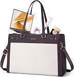 RAINSMORE Sacs pour ordinateur portable pour femmes 15.6 1 cm PU Sac en cuir de travail de fourre-tout pour femmes Sac informatique Etanche mallette Professional