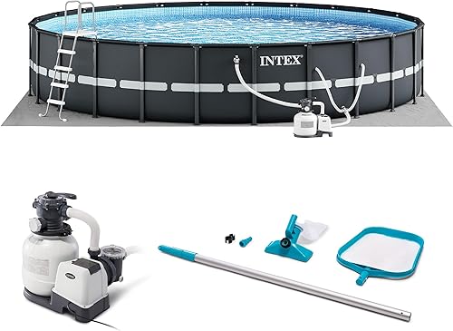 Intex 26329EH Ultra XTR - Juego de piscina sobre el nivel del suelo de 18 pies x 52 pulgadas con bomba de filtro de arena y kit de mantenimiento