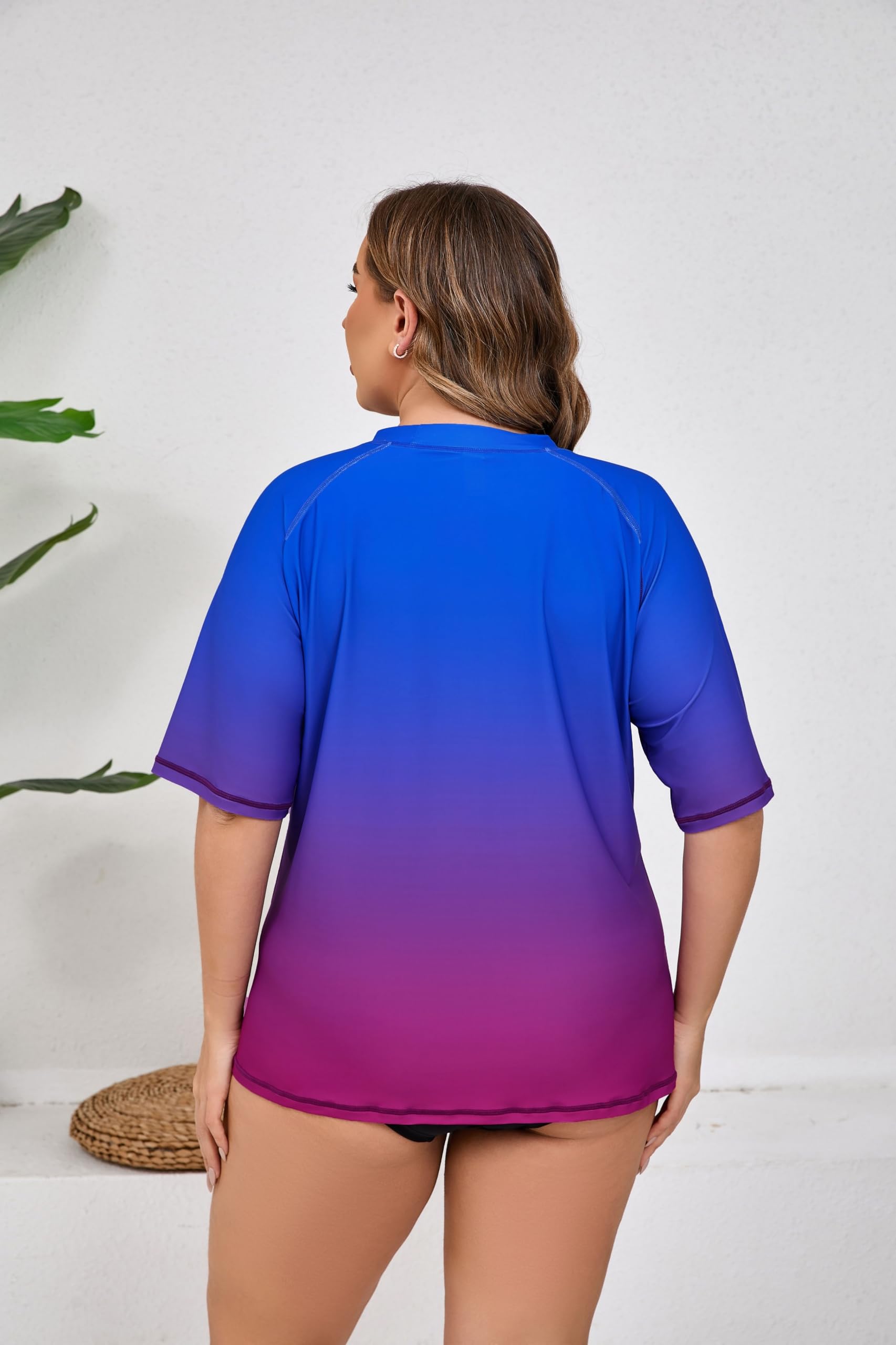 Halcurt Rash Guard - Maglietta da donna con protezione UV, a maniche corte, UPF 50+, protezione UV, ad asciugatura rapida, 1X-4X