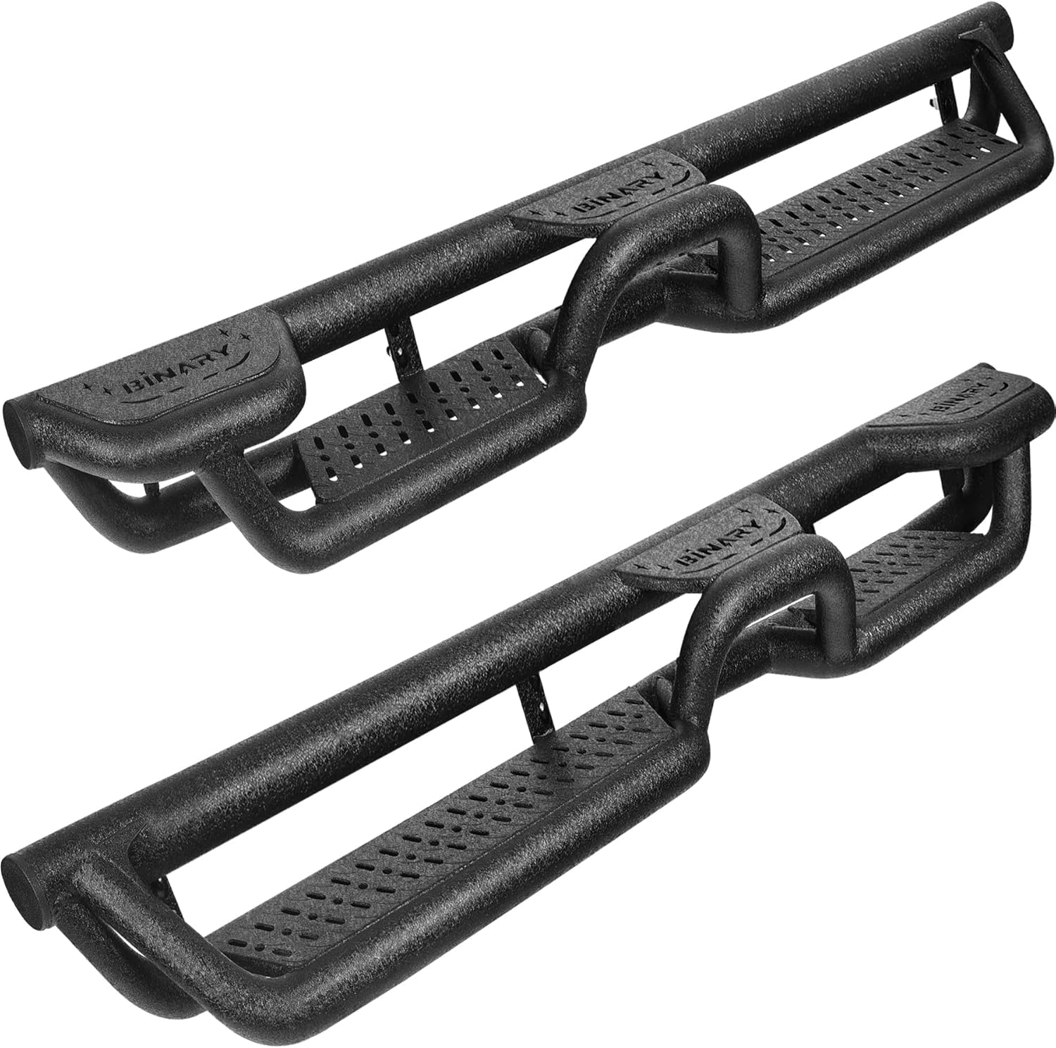 BINARY STAR 4-Steps Running Boards for 2004-2025 Nissan Titan Crew cab, 2016-2025 Titan xd Crew cab(4 Full-Size Door).Side Steps, 4-Steps Design Nerf Bars.