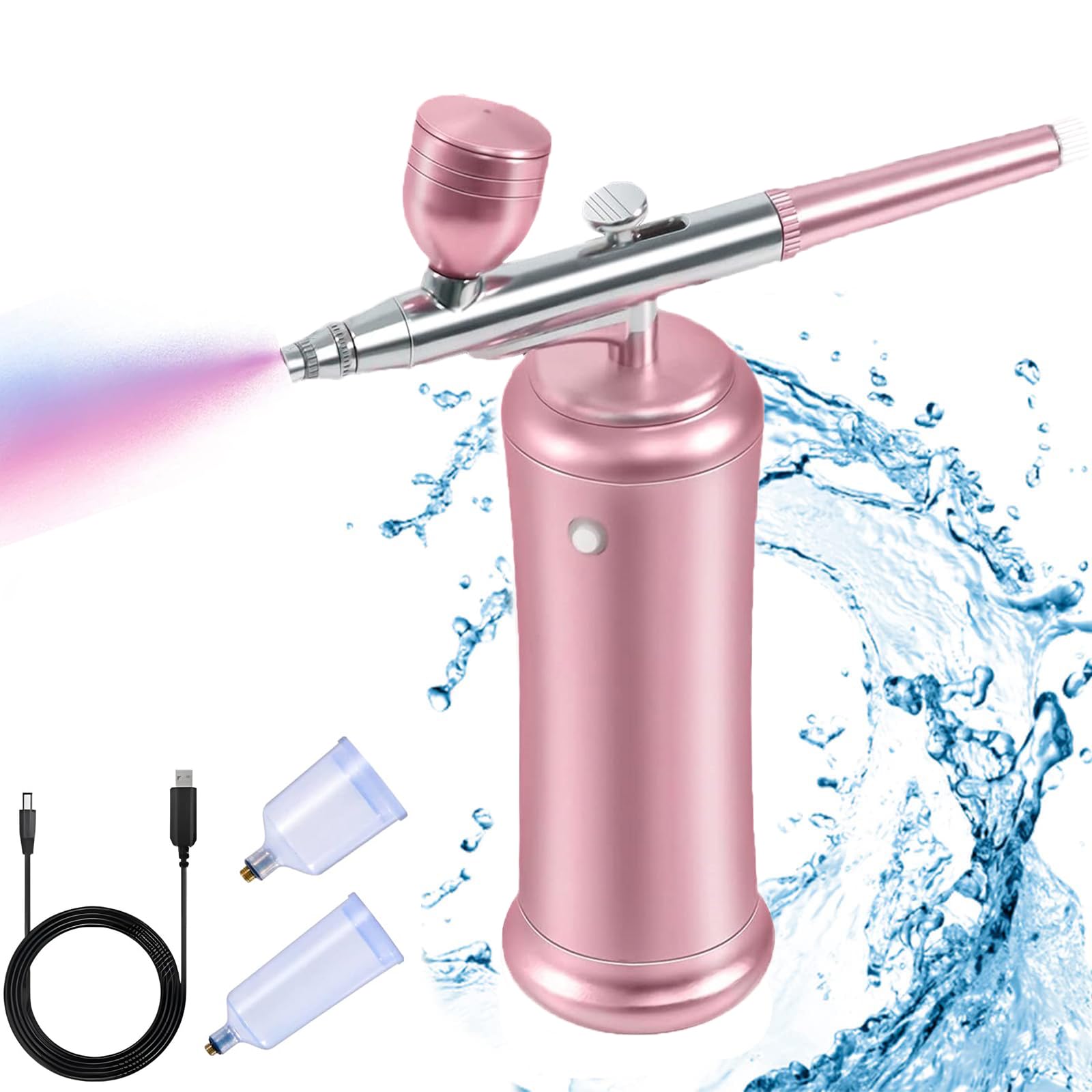 Kabellose Airbrush Set,Tragbares Handheld Schnurloses Mini Wiederaufladbare Air Brush für Make-up, Kuchendekoration, Modellfärbung, Nagelkunst, Tattoos, und Gesichtsbemalung