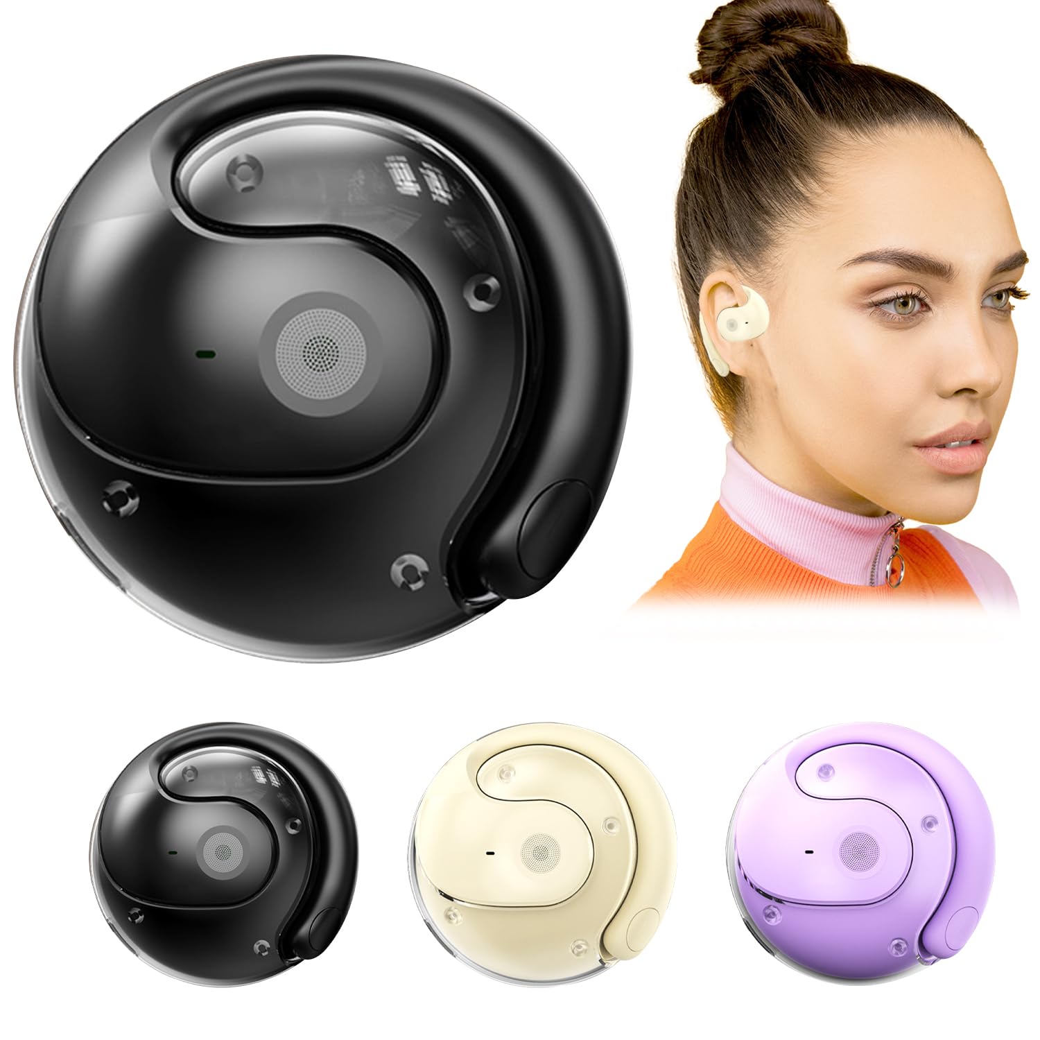 Language Translator Earbuds, Audífonos Traductores en Tiempo Real, Support 75 Languages Earphone Wireless Bluetooth (Black)