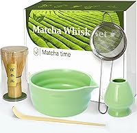 Vista 1 de Juego de batidor matcha Vaiheng con tazón de matcha, soporte de batidor de matcha, batidor de bambú de matcha, cuchara, tamizador, regalos únicos