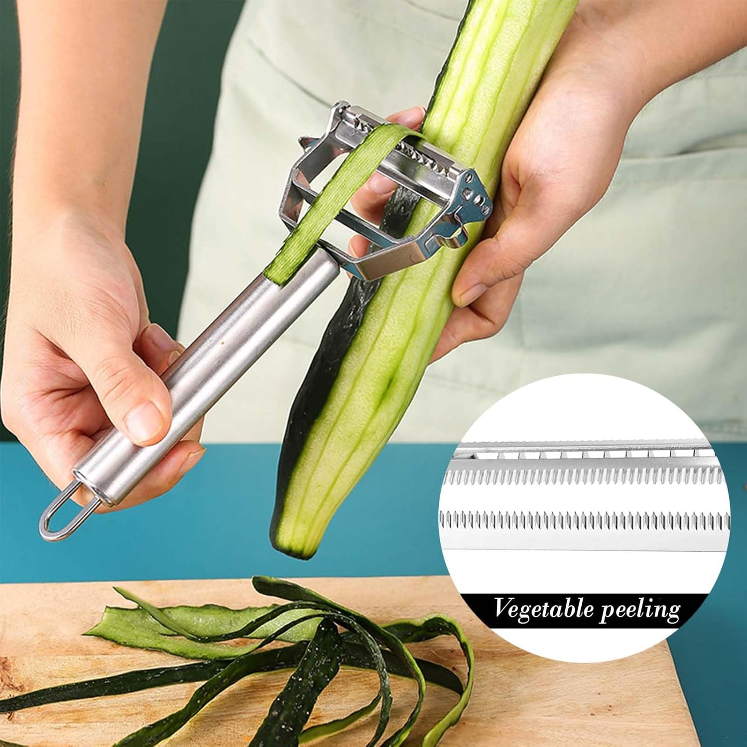 Stainless Steel Multifunctional Peeler + Lemon Squeezer + Spiral Potato Peeler, Pelador Multifuncional,Multi Peelers Tool Set, Vegetable Peeler for Kitchen (2 PCS)