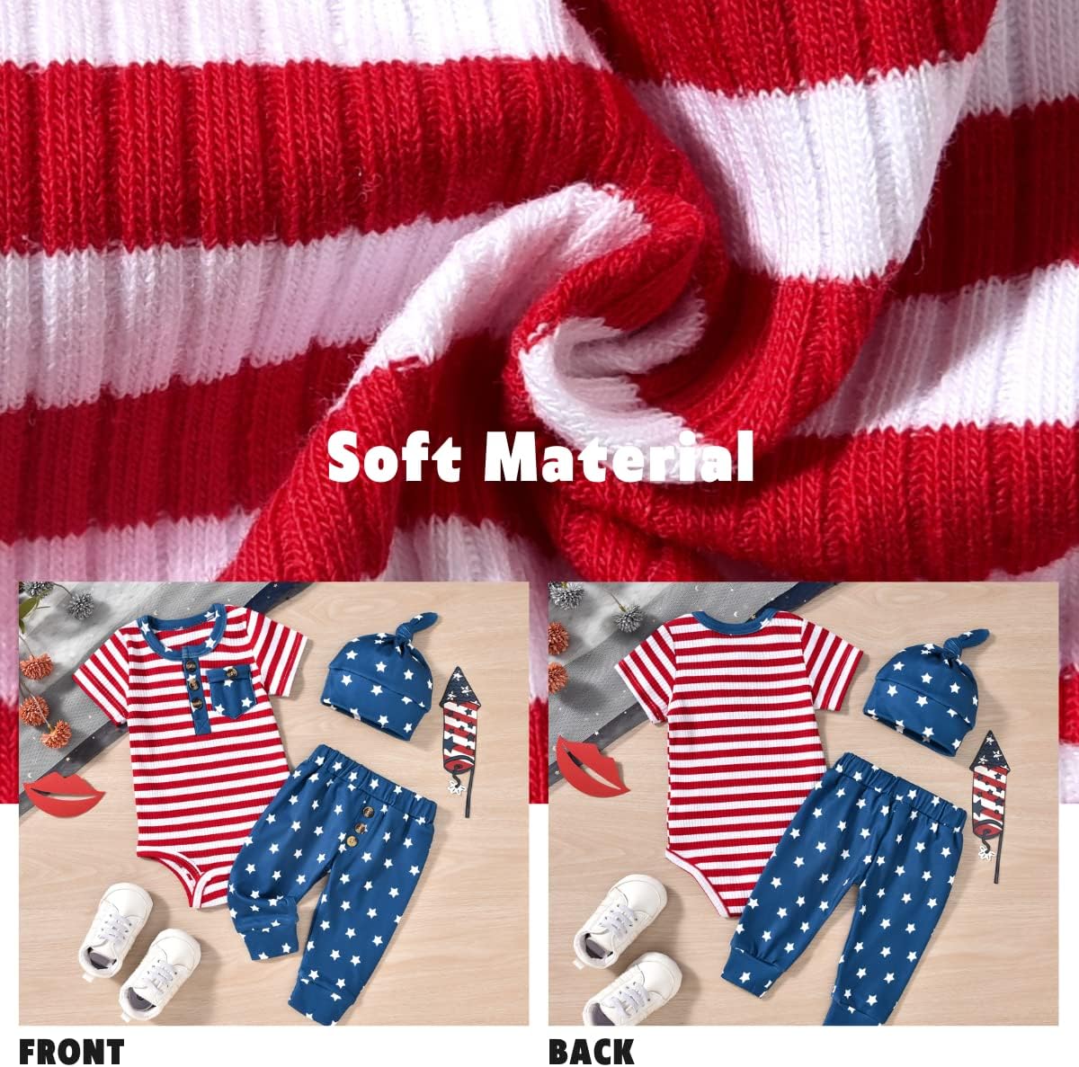 Aalizzwell Newborn Infant Baby Boys Striped Summer Outfit