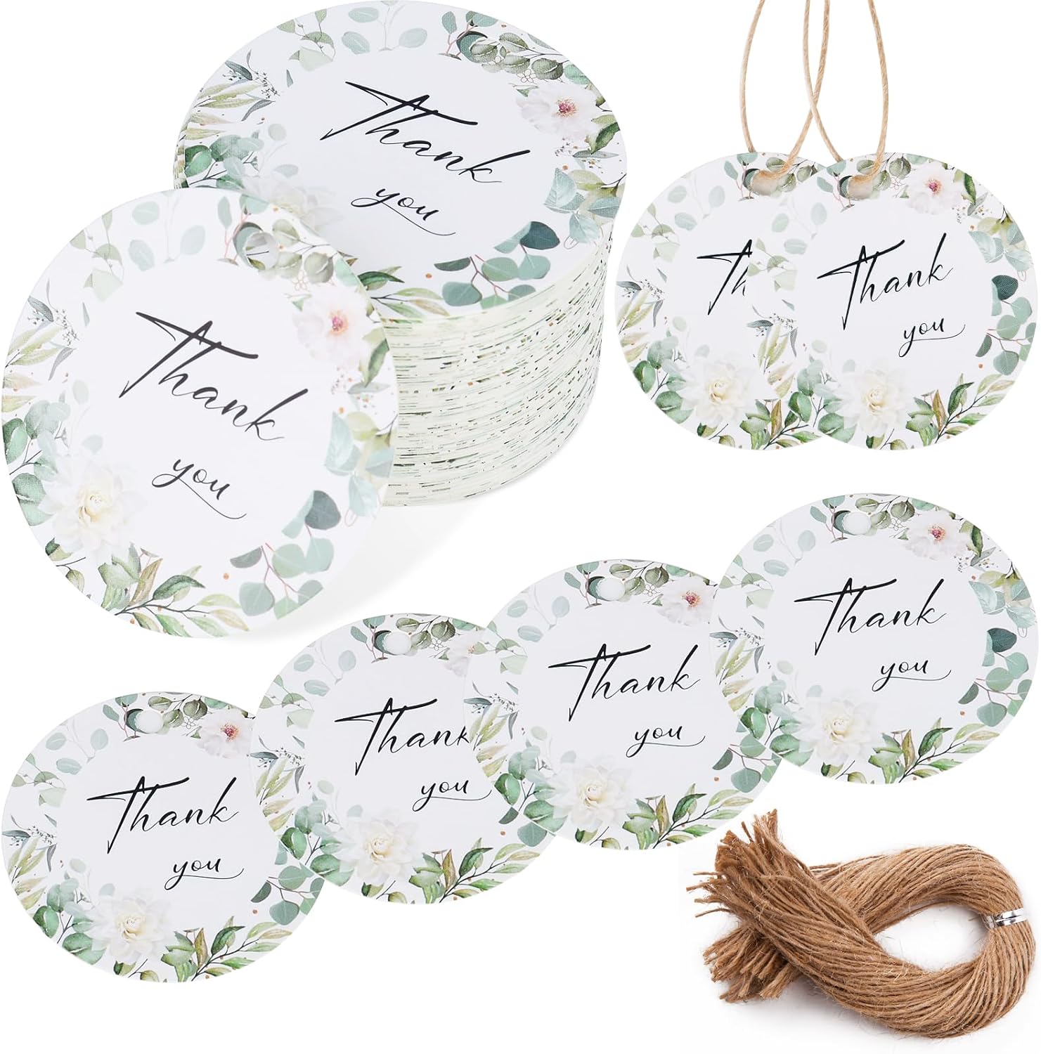 100 PCS Kraft Paper Tags With String - Round Corrugated Edge Gift Tags For Clothing, Pricing & Crafts