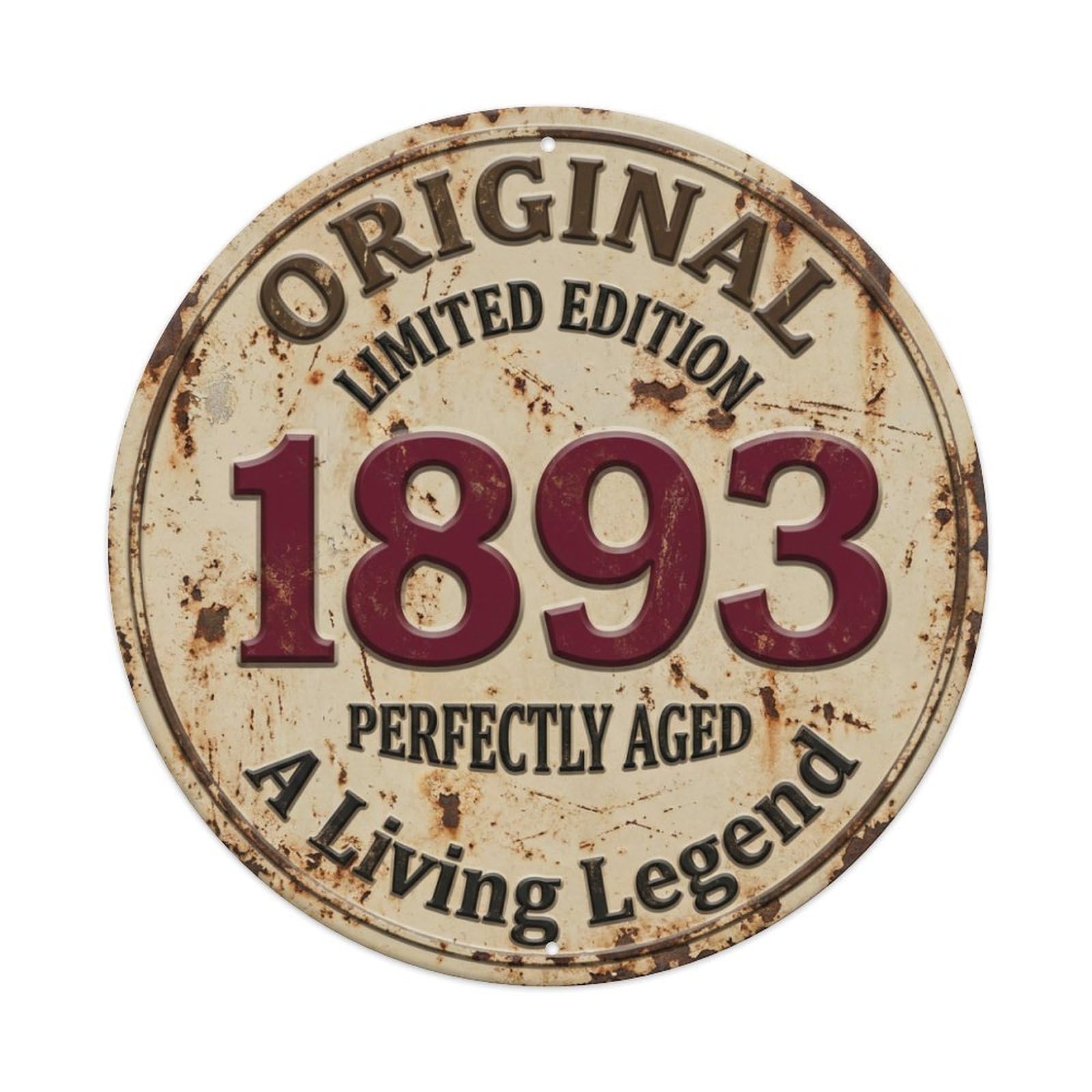 Original 1893 Limited Edition Perfectly Aged Live Legend Metal Tin Sign