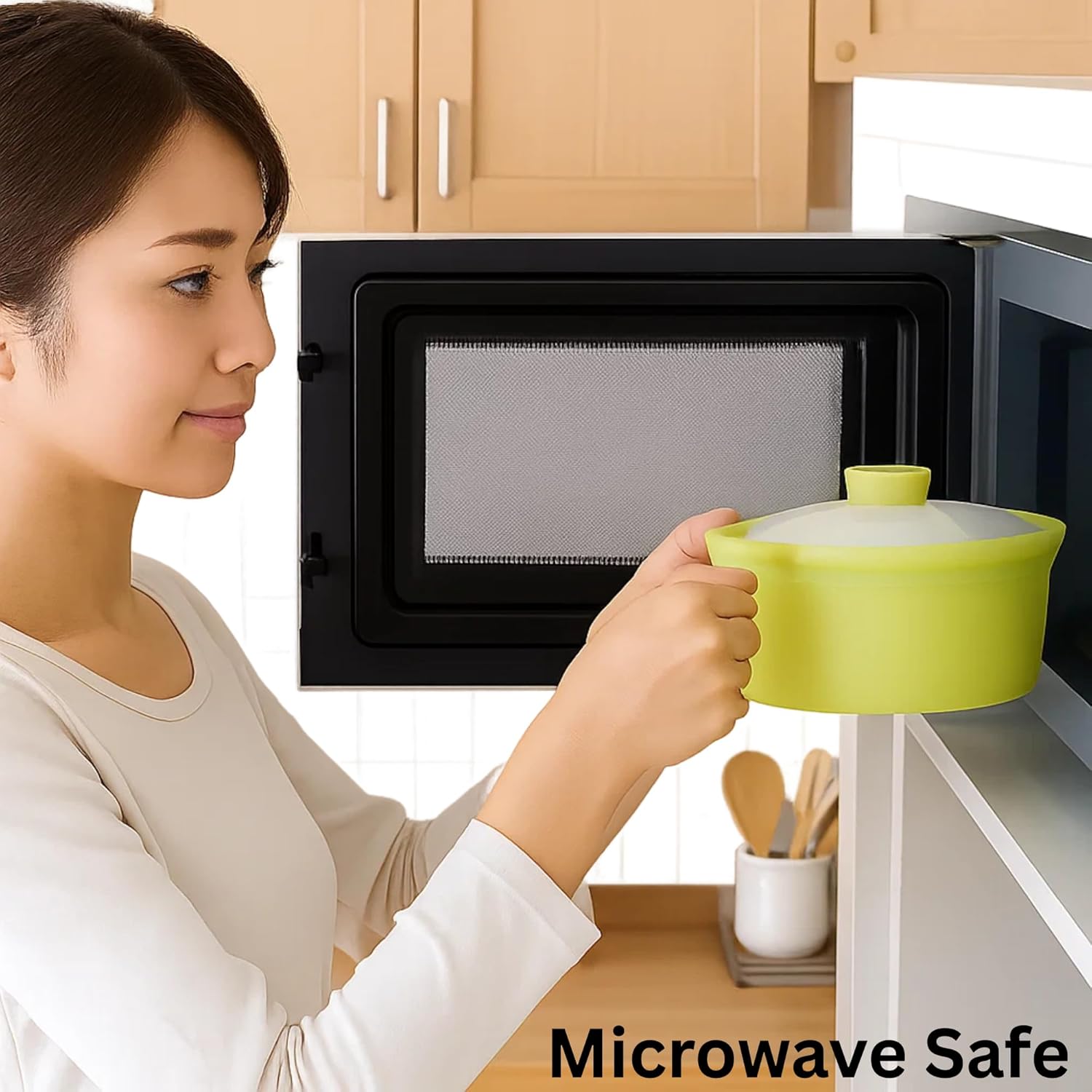 Set of 2, Microwave Silicone Steamer Pot with Handle & Lid – 600ml Nonstick Kitchen Container for Steaming Eggs, Veggies, Porridge & Leftovers, Dishwasher & Oven Safe, Easy Clean, Made in Korea