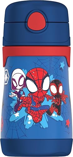 THERMOS Botella de acero inoxidable con aislamiento al vacío de 10 onzas, Spidey and His Amazing