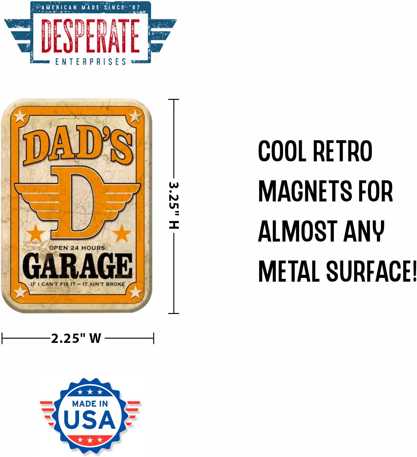 Desperate Enterprises Dad's Garage Refrigerator Magnet - Funny Magnets for Office, Home & School - Made in The USA image 2