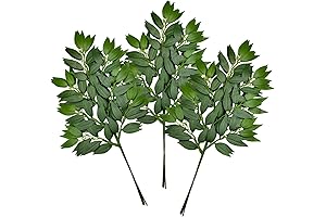 12Pcs Italian Ruscus Greenery Stems Artificial Silk Greenery Leaves Garland Vines