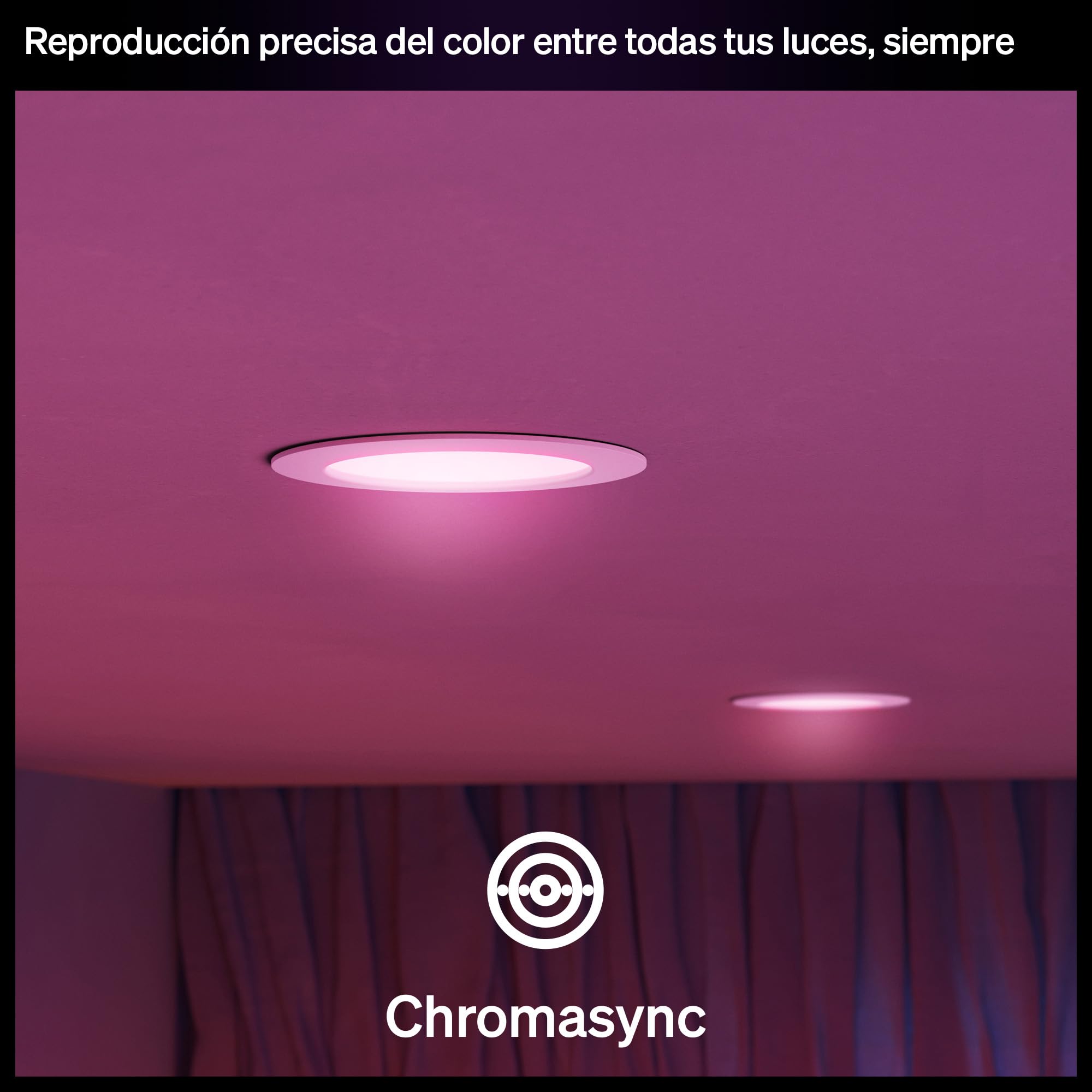 Philips Hue Slim Downlight, Plafón LED Empotrable, 1500 lm, 170 mm, Diseño Delgado, Espectro Luz de Día 1000K-20000K, Regulación Ultrabaja, Color Preciso, Iluminación Inteligente, Blanco, Pack de 1