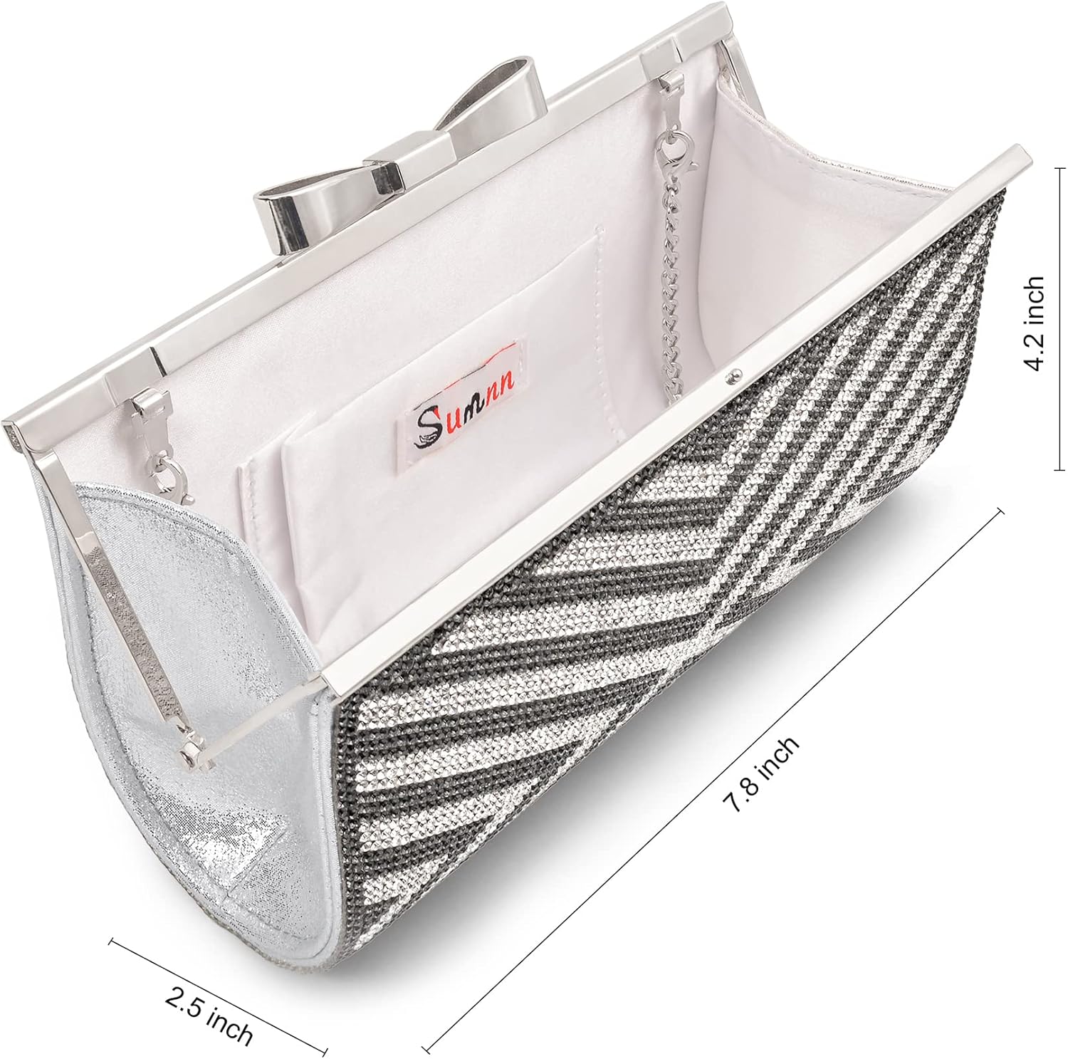 Evening Clutch Bag Cocktail Prom Sparkly Rhinestone Crystal Bride and Bridesmaid Wedding Party Formal Purses for Women