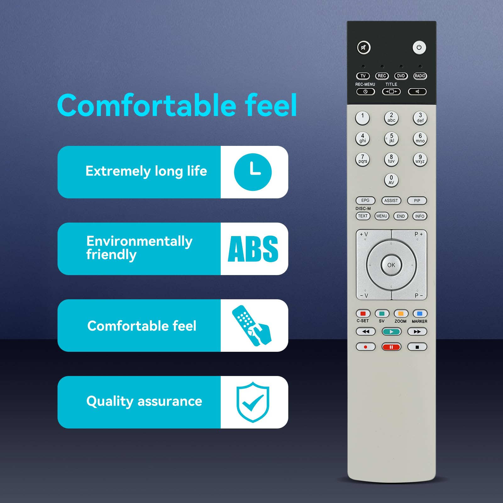 Mando a distancia de repuesto para Loewe Assist TV Art-40 | Art-48 | Art-50 | Type-55 | Type-60 | 89900A23 | 89950A23 | 89900A00 | 89950A10