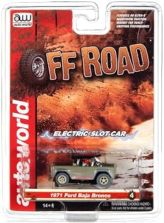 Auto World Xtraction 1971 Ford Baja Bronco Green HO Scale Slot Car