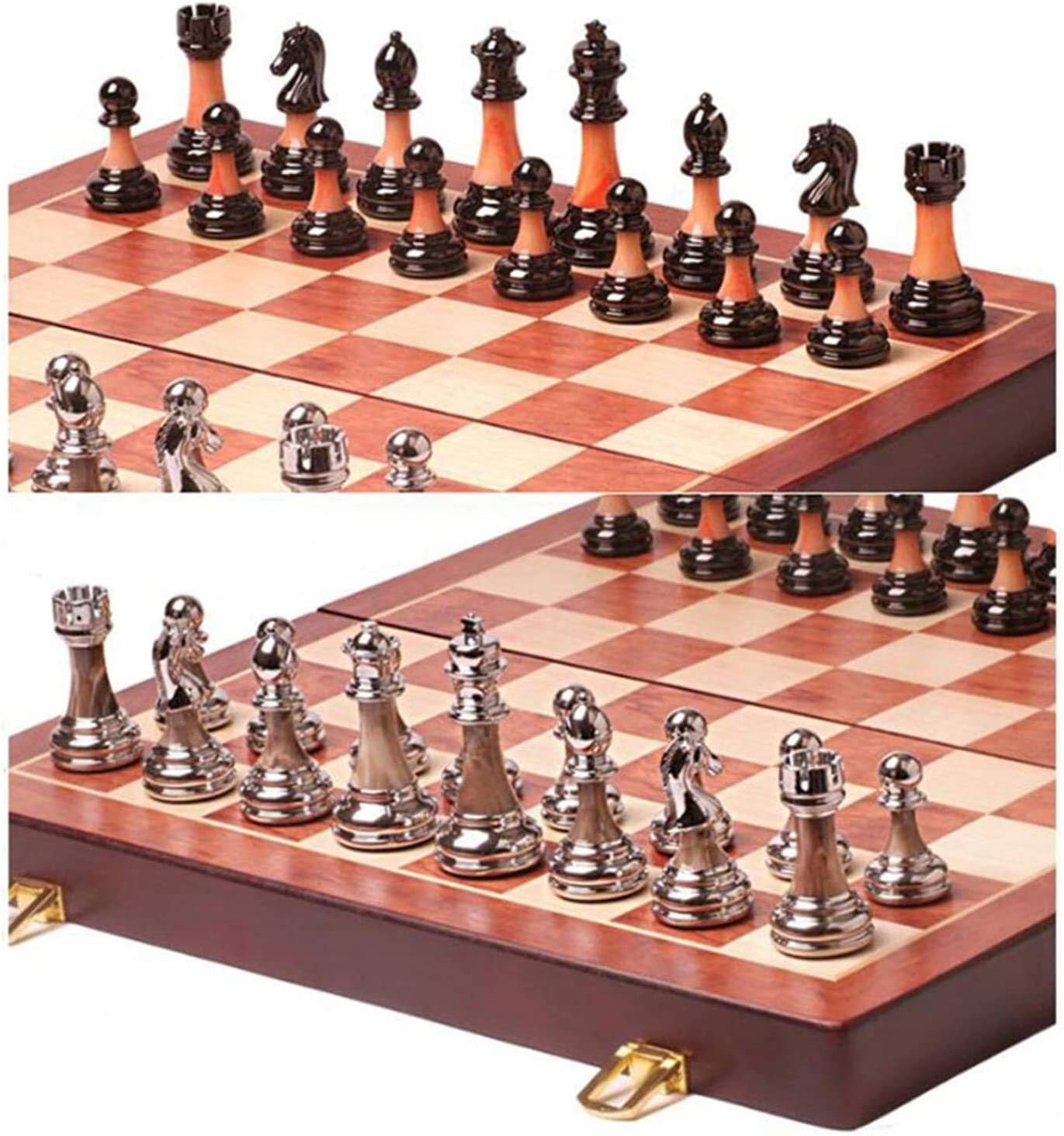 Set High-Grade Gift International Travel Game Folding Wooden Chessboard Pieces Chessman Casual Puzzle Party