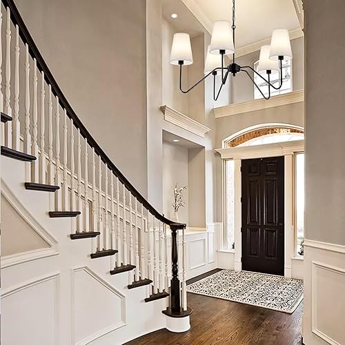 Miniatura 7 de Candelabro para comedor, moderna lámpara colgante sobre mesa con pantalla blanca, iluminación clásica colgante de techo para sala de estar, pasillo,