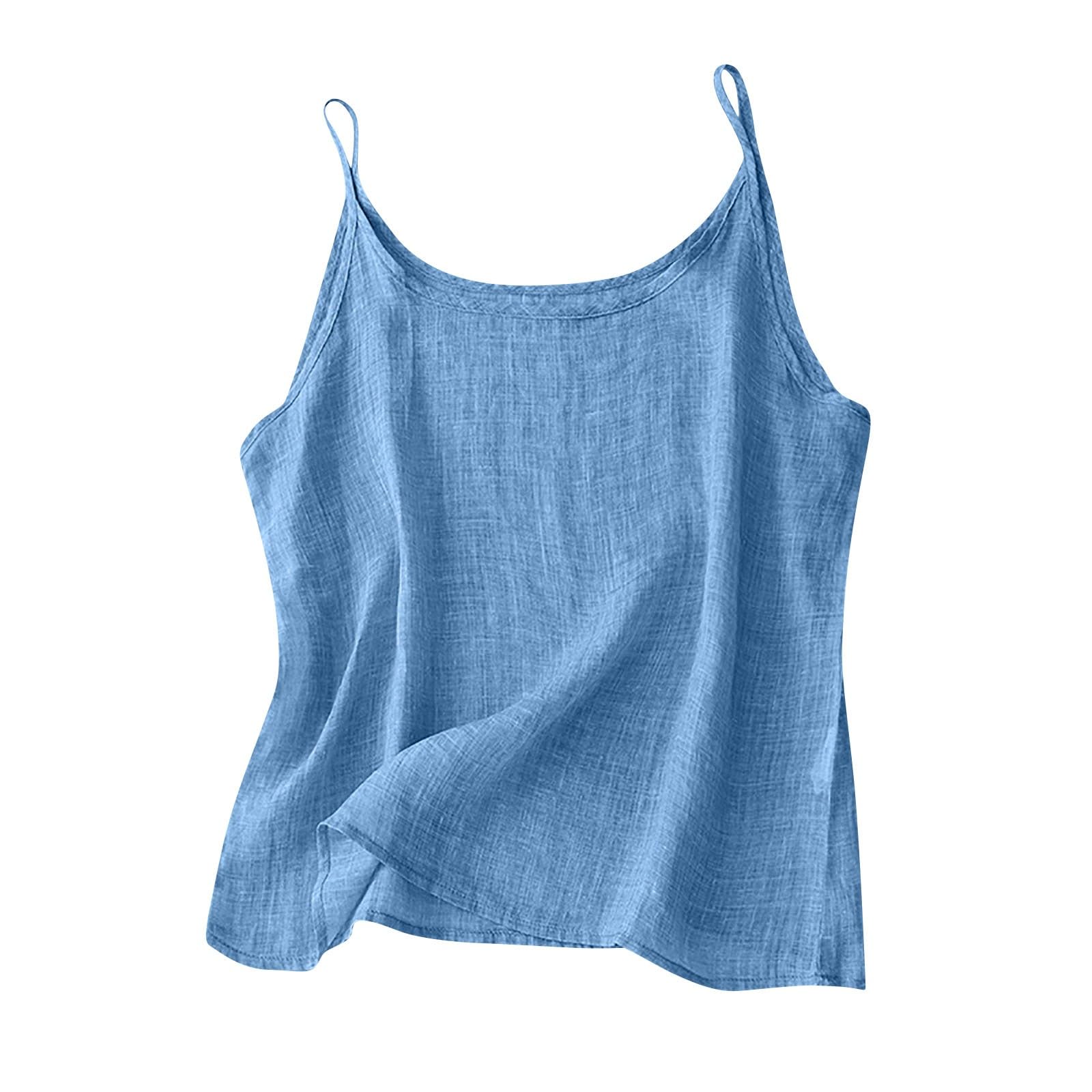 Linen Tank Tops for Women Loose Fit Summer Tops Spaghetti Sleeveless Gauze Shirts Casual Oversized Camisoles 2025