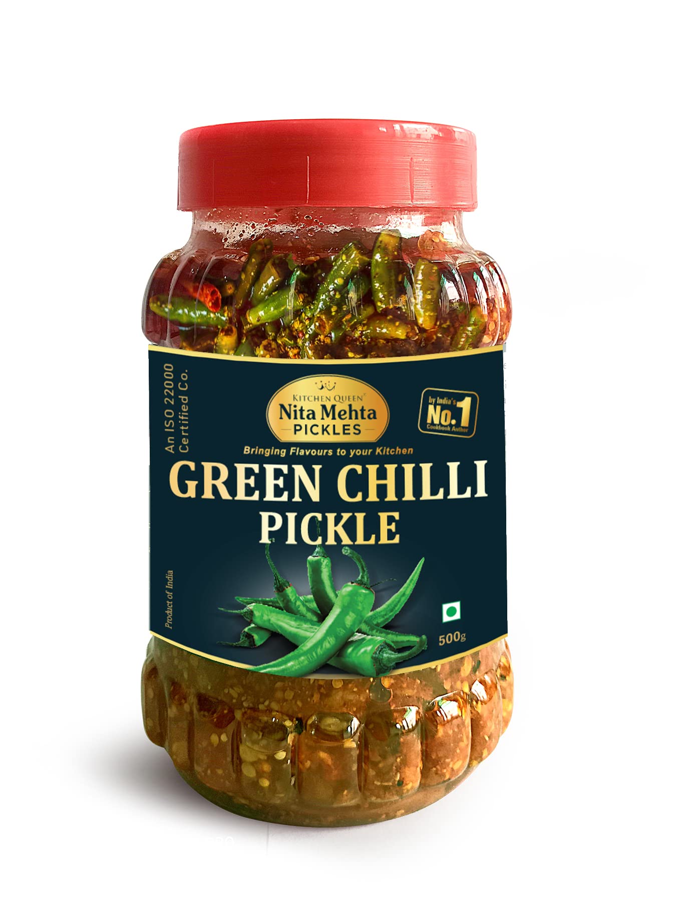 KITCHEN QUEEN NITA MEHTA Nita Mehta Green Chilli Pickle 500g | Hari Mirch Ka Achaar | Pure and Organic Oil and Green Chillies Used Green Chilli Pickle (Green Chilli, 500g) (B09Q67K8D4) Amazon Price History, Amazon Price Tracker