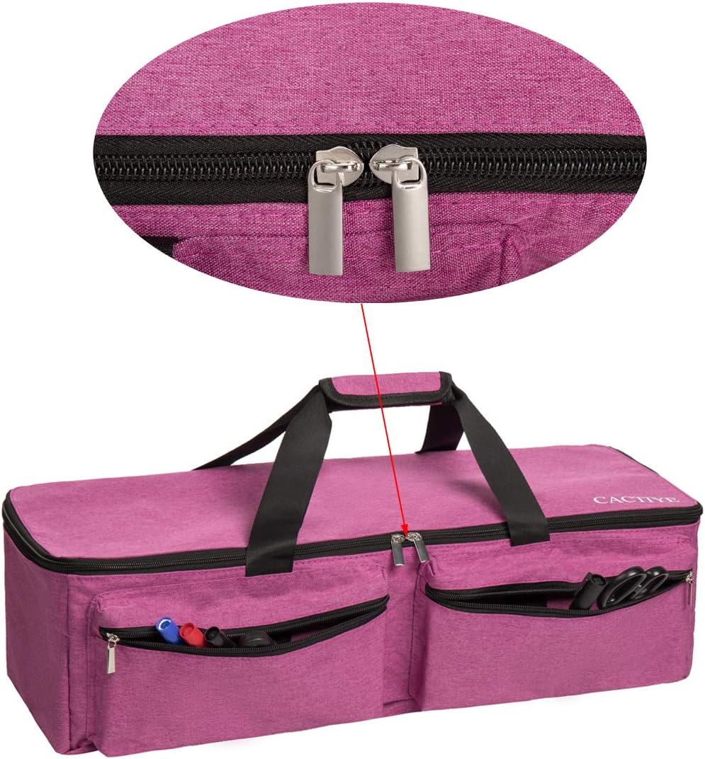 CACTIYE Carrying Bag Compatible with Cricut Explore Air and Maker, Waterproof Tote Bag Compatible with Cricut Explore Air and Supplies (Pink, 1+1)