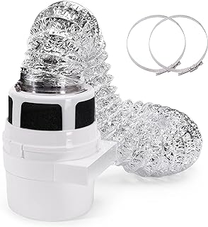 【UPGRADED】NOORNY 3 in1 Indoor Dryer Vent Kit Lint Catcher Bucket Box for Electric Clothes Dryer with 4 Inch 5 Feet Silver Duct