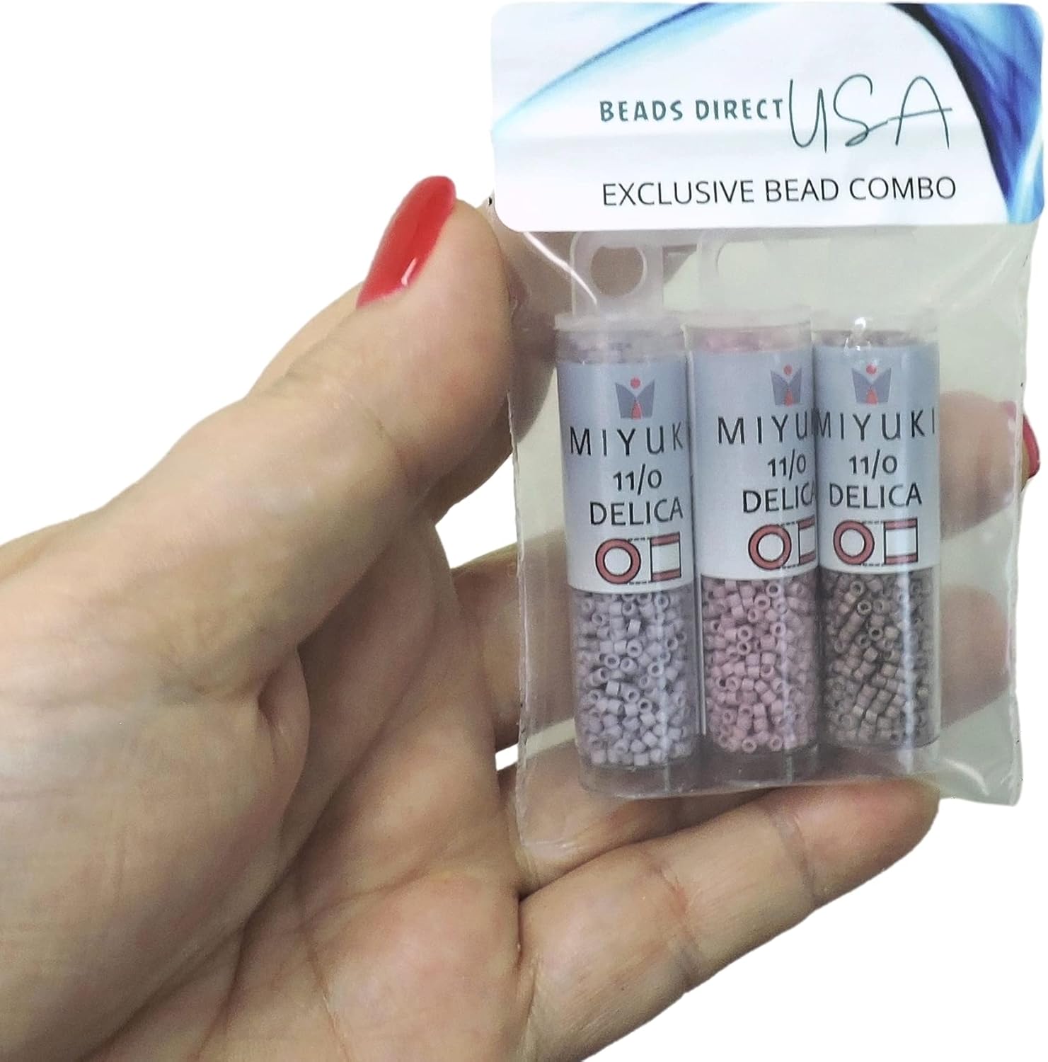Bundle of 3 Colors: Miyuki Delica Seed Beads Size 11/0, Matte Lavender and Rose Collection - DB355, DB356, DB379-3 Tubes of 7.2 Grams ea