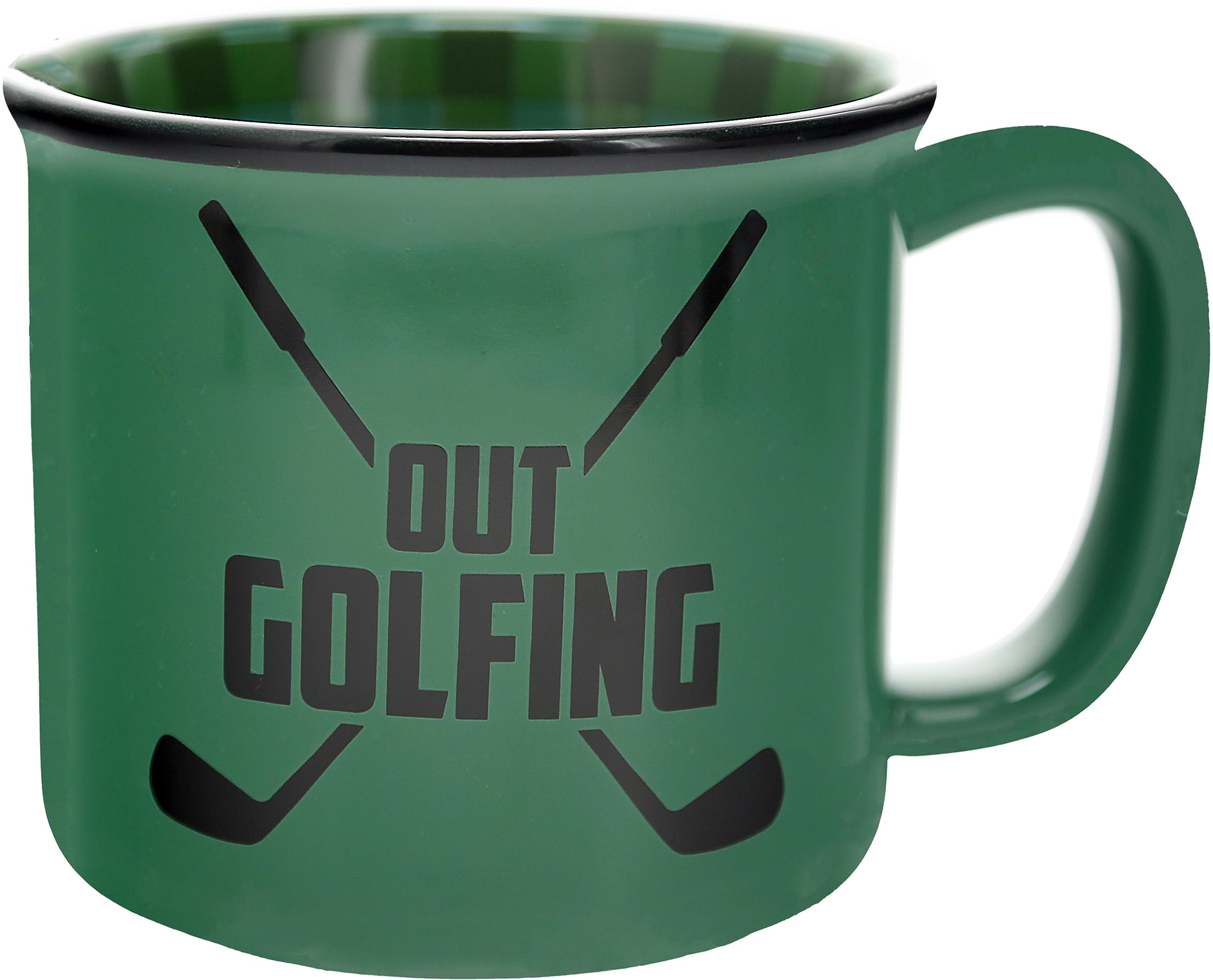 Pavilion Out Golfing - Taza de café de 18 onzas para deportes al aire libre, golf, hombres y mujeres, regalo de golf
