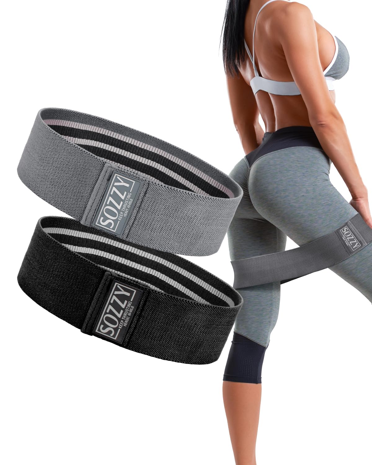 SOZZY Resistance Bands for Working Out, Fabric Booty Bands Non-Slip, Durable and Comfortable, Upgraded 2.0 for All Training Purposes, Full Body Shape for Women Men