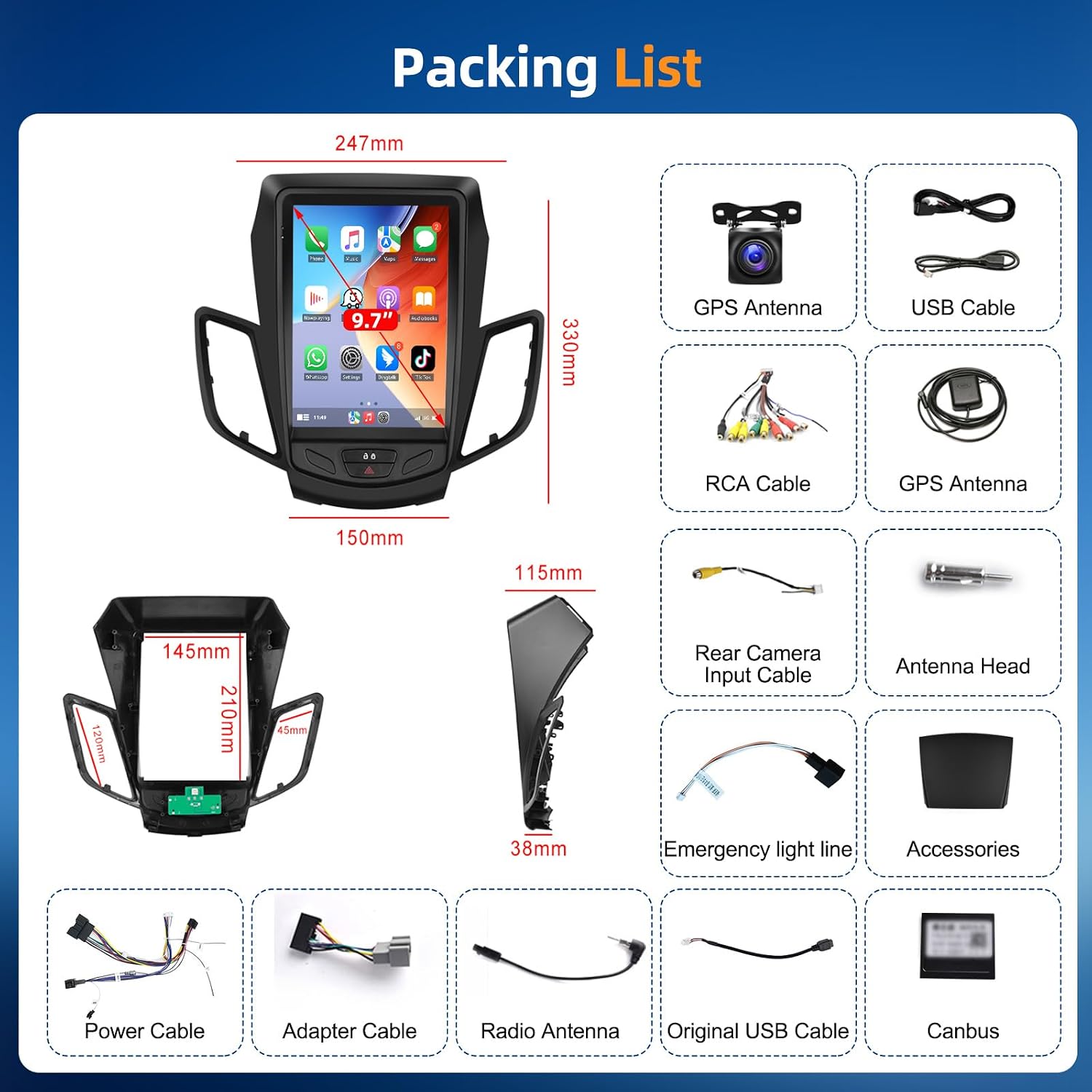 Podofo Autoradio Packing List