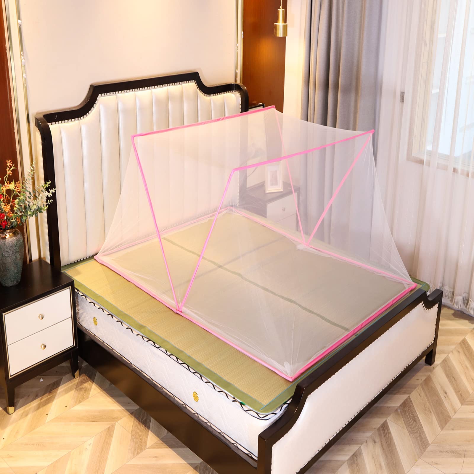Zanzariera Portatile, Pieghevole, Ideale per Campeggio all'aperto, Comoda, Traspirante, Facile da installare e Lavare, Blu, 190 * 160 cm.