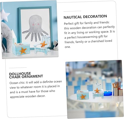 Miniatura 3 de Juego de 2 sillas de playa en miniatura, casa de muñecas en miniatura, muebles de habitación de niños, adorno de baño, decoración de playa para el