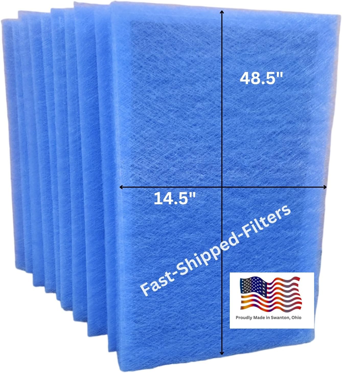 Fast-Shipped-Filters 10 Pack 20x50 Replacement Filter Pads Compatible with MicrPower Guard One Hour Air Cleaner 20x50 Refill Blue