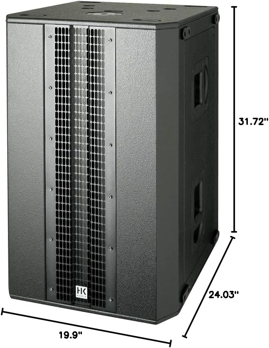 Hk Audio LINEAR-SUB-2000 Passive Subwoofer with dimensions