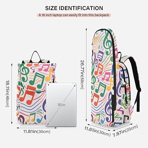 Miniatura 3 de Mochila de pelota de raqueta de tenis, ligera, colorida, símbolos musicales de dibujos animados, 2 raquetas acolchadas, bolsa de cubierta para