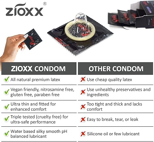 Miniatura 3 de Zioxx Preservativos Thinnest Freedom, lubricante a base de agua, paquete de 12 (plateado)