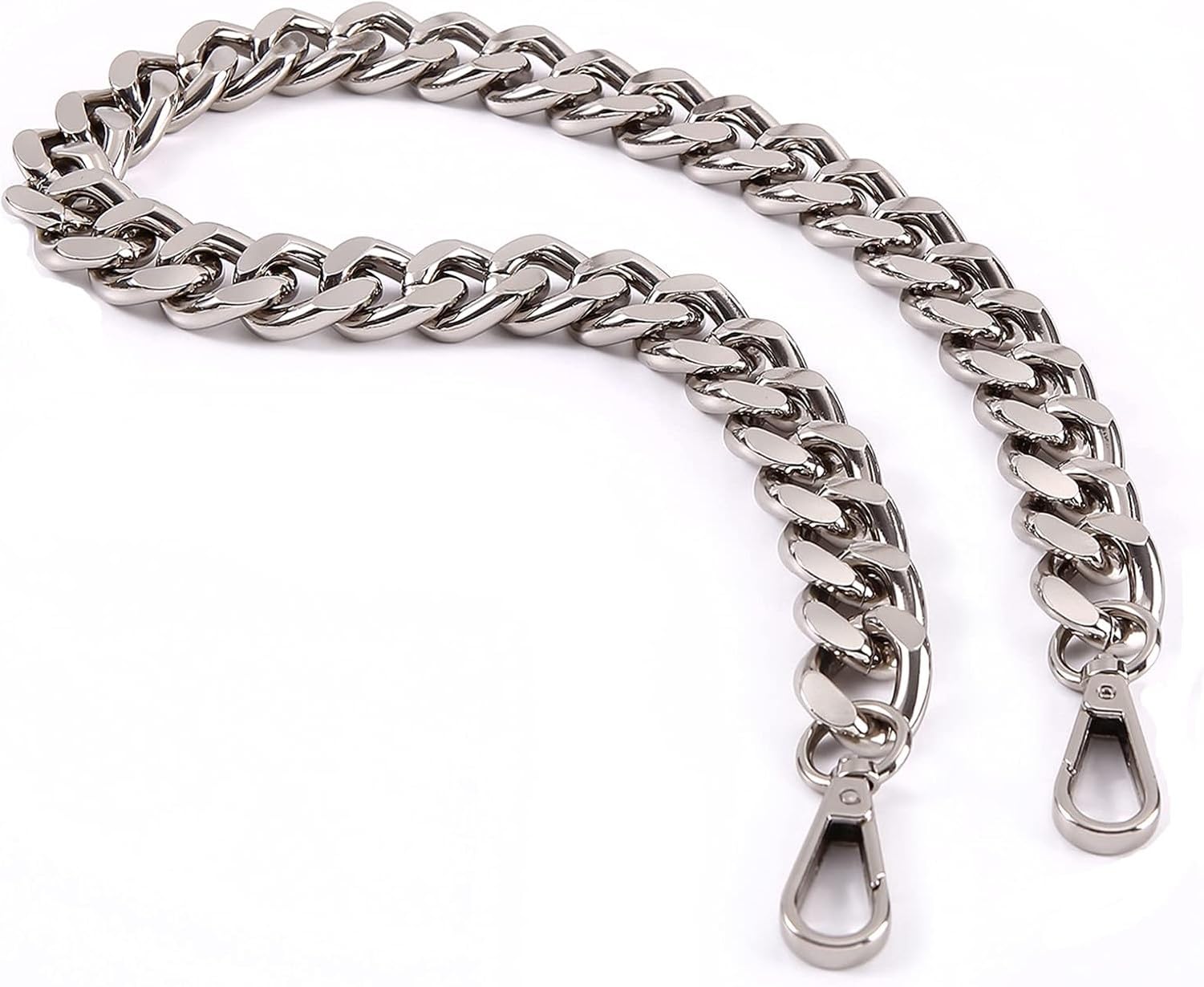 WOMGKDA 25 Inch Chunky Metal Chain Purse Handle Replacement Shoulder Strap for Handbag Crossbody Bag, Silver