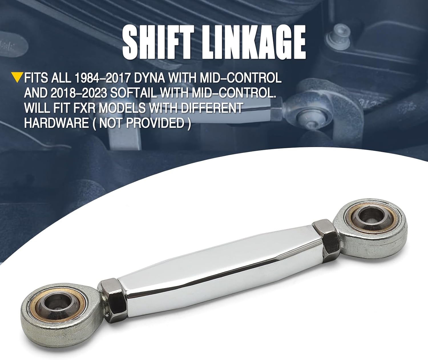 Shift Linkage Gear Shifter Linkage Rod Fit for Dyna Convertible Wide Glide Low Rider Sturgis FXDC Softail Low Rider S Fat Bob Switchback Street Bob Super Glide with Mid Controls (Chrome)