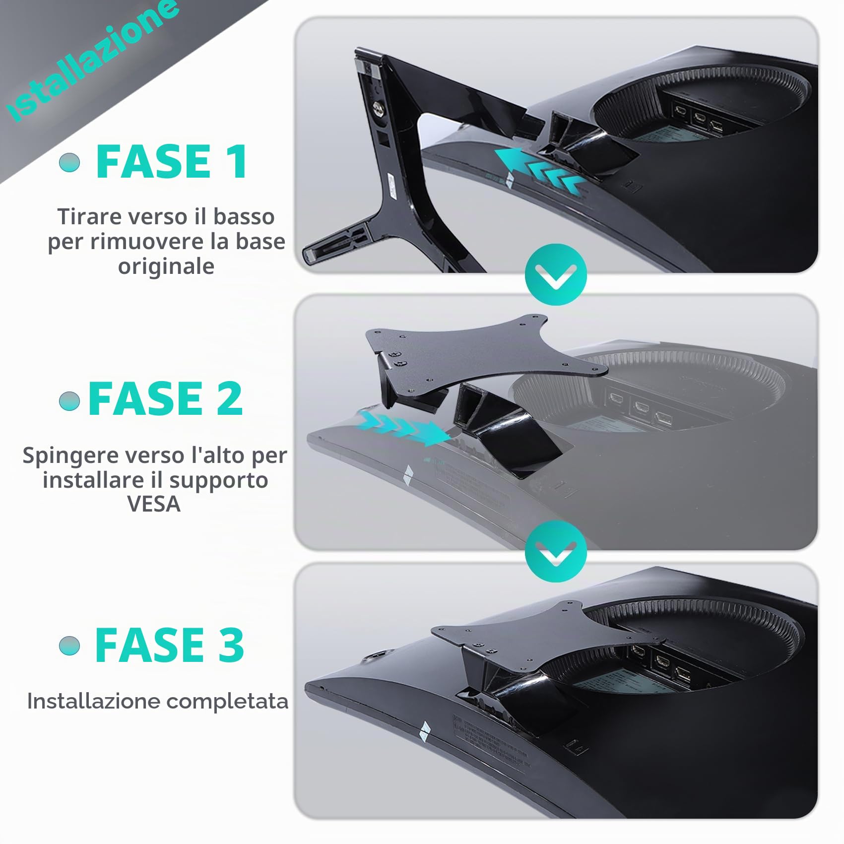 Adattatore VESA CRG5 compatibile con monitor curvo Samsung C24RG50, 32" CF39 da 24" (adatto a LC24RG50FZRXXU, LC24RG50FZRXXU, LC24RG50FQIXCI, LC32F395FWUXEN)
