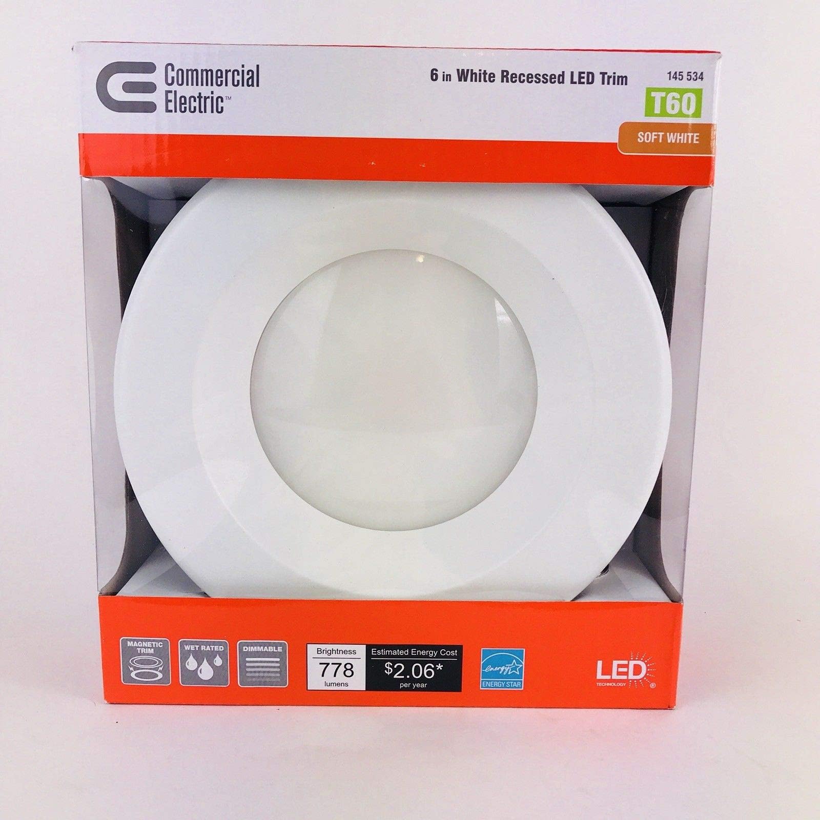 Commercial Electric 6 in. Recessed White LED Trim