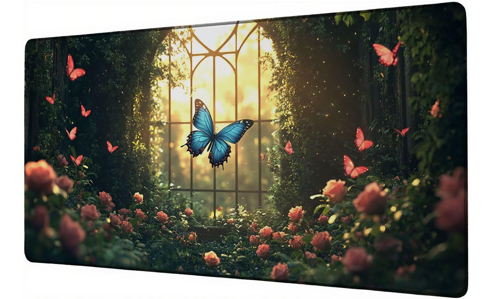 Duża podkładka pod mysz 1000 x 500 mm XXL Północna Europa pod mysz biurową podkładka pod mysz motyl akcesoria do gier akcesoria zszyte krawędzie gumowa podkładka pod mysz biurową, do nauki gier D-44