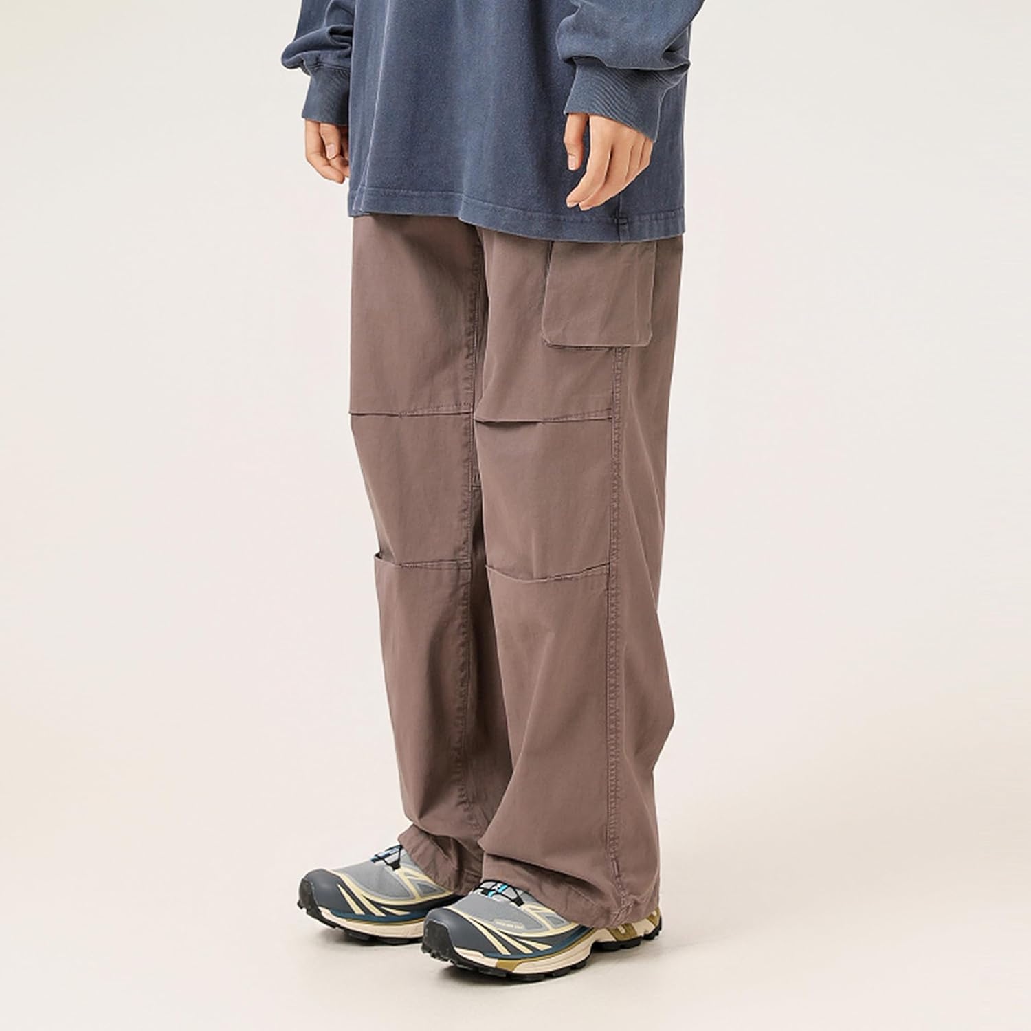 Unisex Baggy Cargo Pants – Stretch Twill Tactical Work Pants with Drawstring Cuffs, Wide-Leg Y2K Streetwear - Image 2