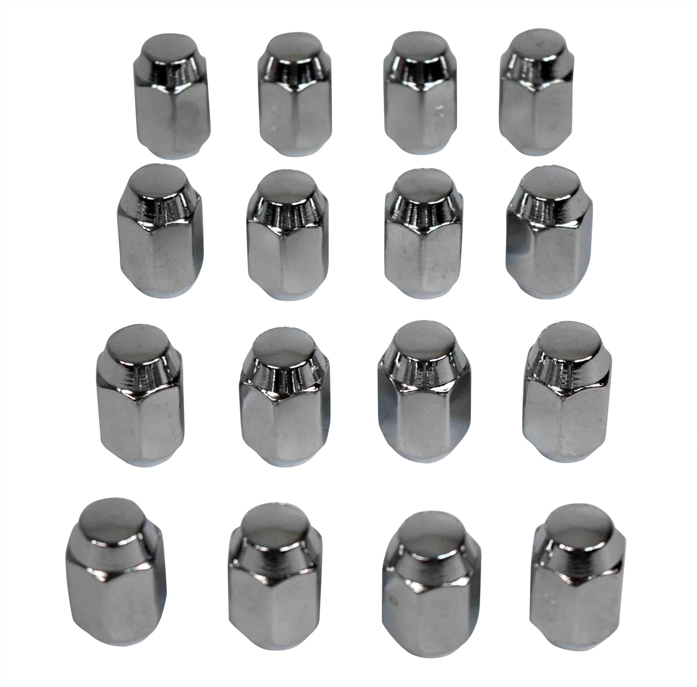 MASSFXGolf Cart Lug Nuts Full Set 16 Count for E-Z-Go Club Car Yamaha EZGO (Hex 21: 1/2-20, Chrome)